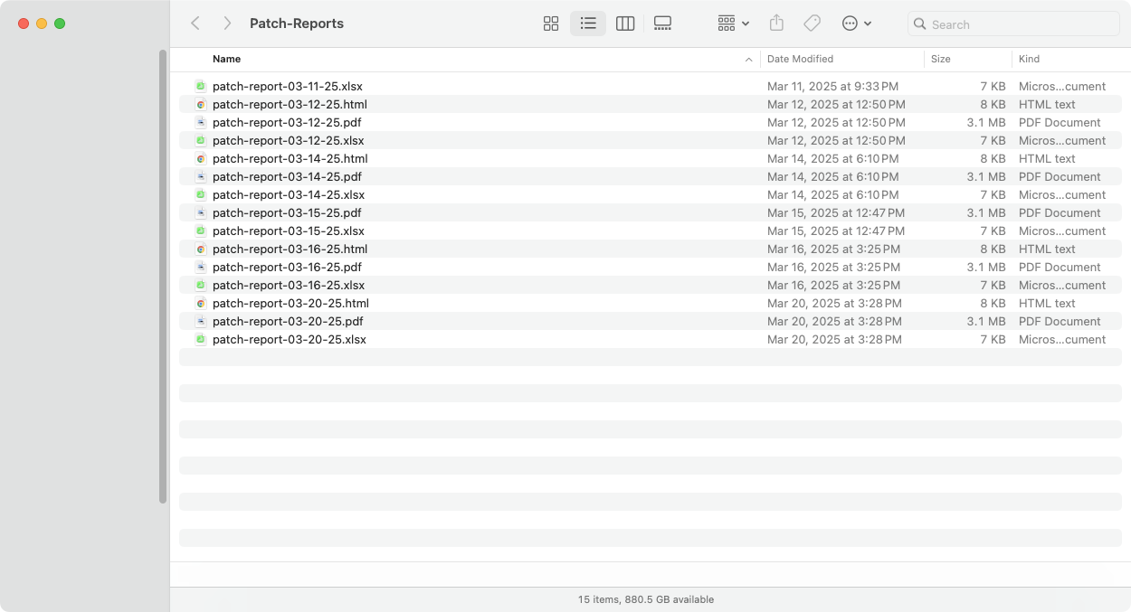 Patch Reports directory created by Patcher